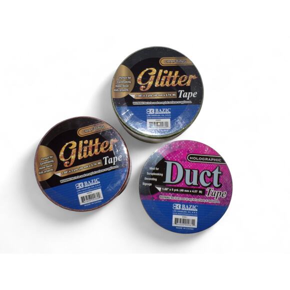 Crafting Glitter Metallic Holographic Duct Tape Lot #1 Holiday Gold Red Green - Picture 3 of 3
